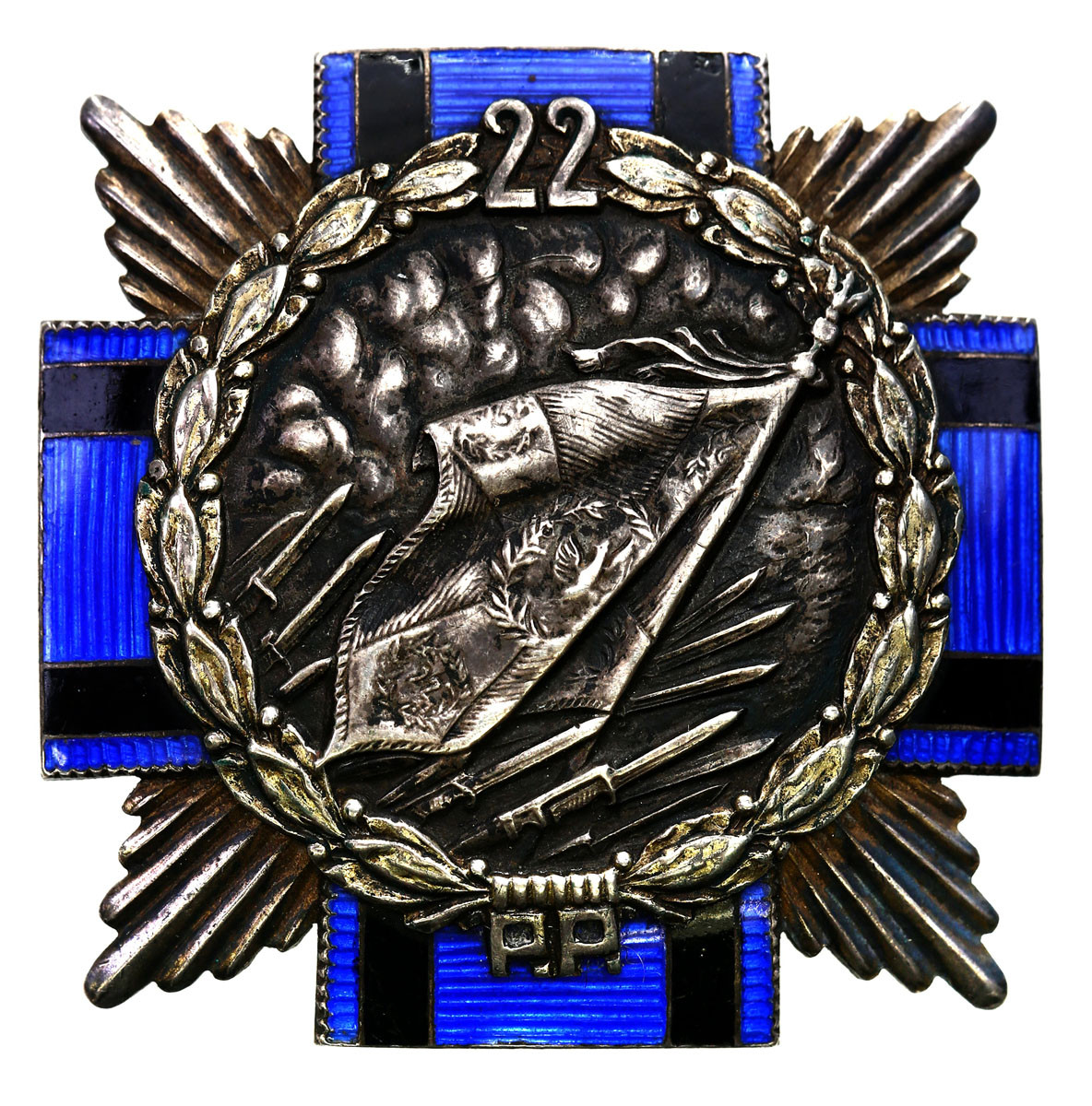 II RP. Odznaka pamiątkowa 22 Pułk Piechoty, Siedlce - RZADKA